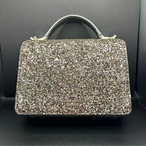 Kate Spade ♠️ Glitter Top Handle Crossbody Satchel in Pewter